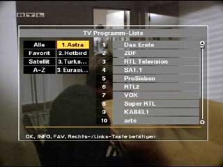 Liste Satelliten